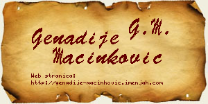 Genadije Mačinković vizit kartica